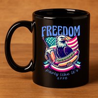 Party Like Its 1776 Patriotic Eagle 11oz C Handle Ceramic Mug