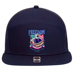 Party Like Its 1776 Patriotic Eagle 7 Panel Mesh Trucker Snapback Hat