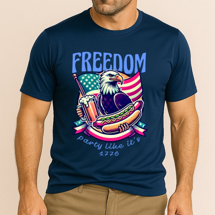 Party Like Its 1776 Patriotic Eagle Cooling Performance Crew T-Shirt