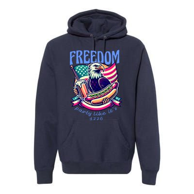 Party Like Its 1776 Patriotic Eagle Premium Hoodie