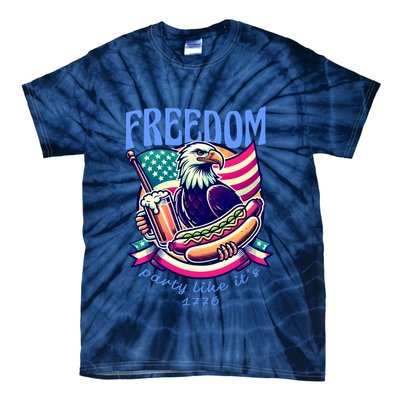 Party Like Its 1776 Patriotic Eagle Tie-Dye T-Shirt