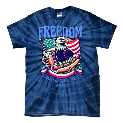 Party Like Its 1776 Patriotic Eagle Tie-Dye T-Shirt