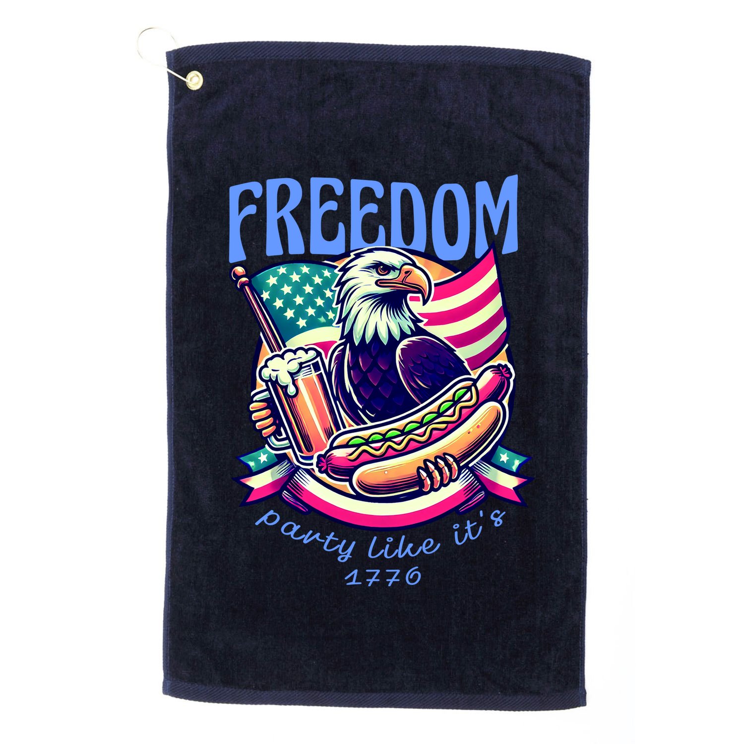 Party Like Its 1776 Patriotic Eagle Golf Towel