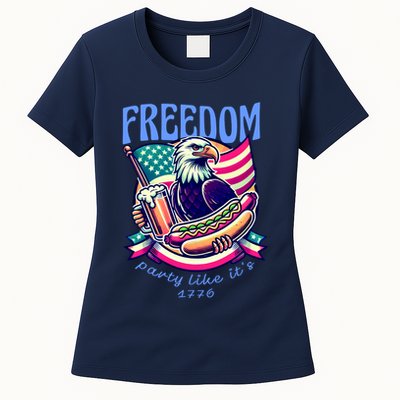 Party Like Its 1776 Patriotic Eagle Womens T-Shirt