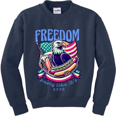 Party Like Its 1776 Patriotic Eagle Kids Sweatshirt