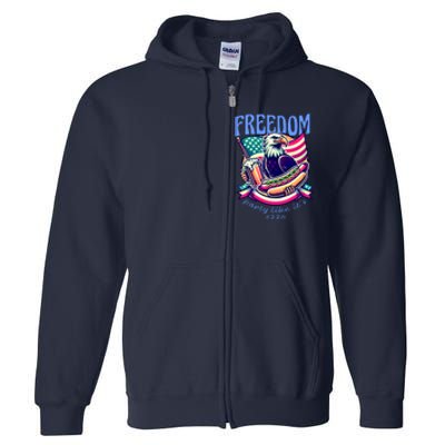 Party Like Its 1776 Patriotic Eagle Full Zip Hoodie