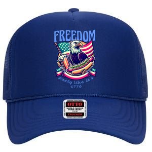 Party Like Its 1776 Patriotic Eagle High Crown Mesh Back Trucker Hat