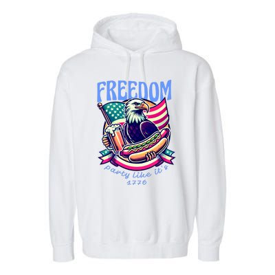 Party Like Its 1776 Patriotic Eagle Garment-Dyed Fleece Hoodie