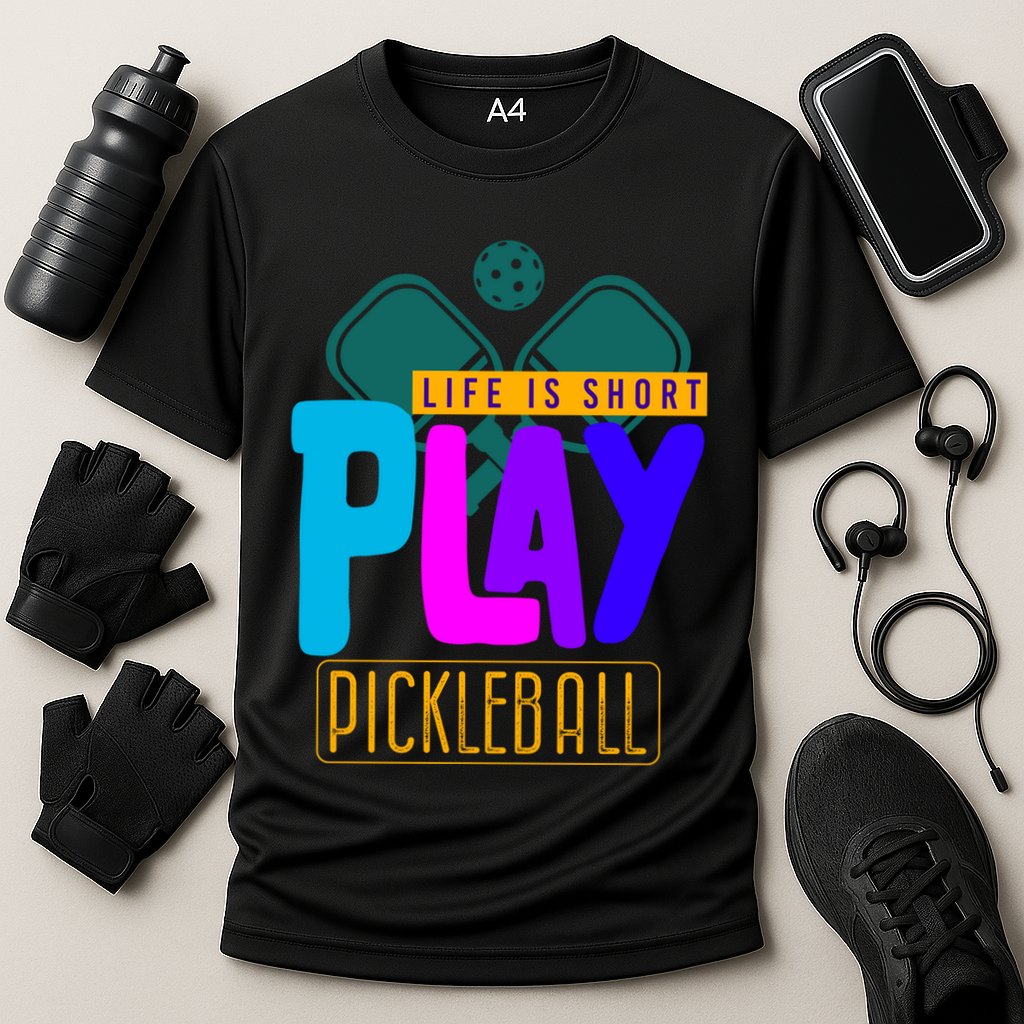 Pickleball Life Is Short Play Pickle Ball Gift Cooling Performance Crew T-Shirt