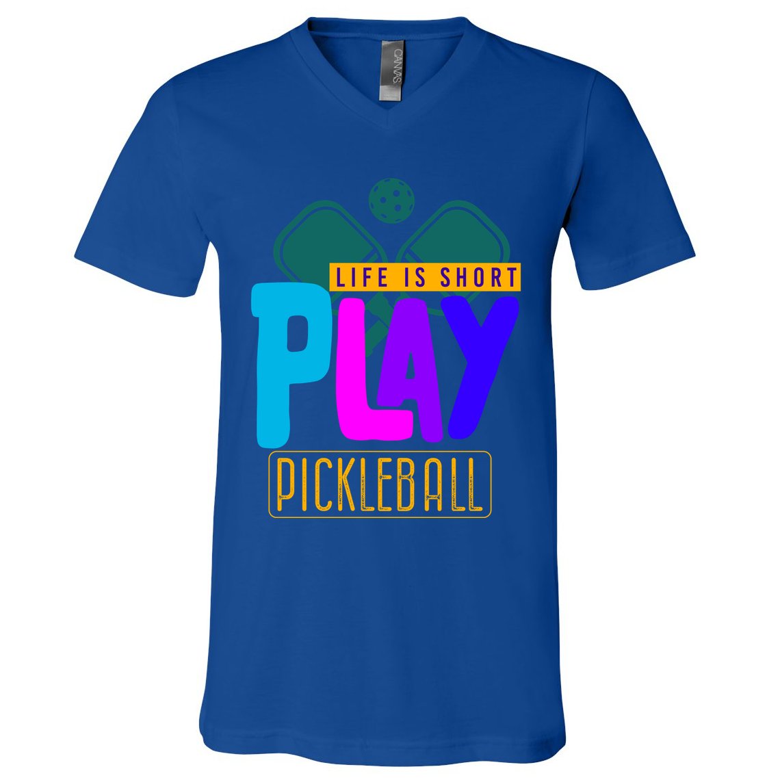 Pickleball Life Is Short Play Pickle Ball Gift V-Neck T-Shirt