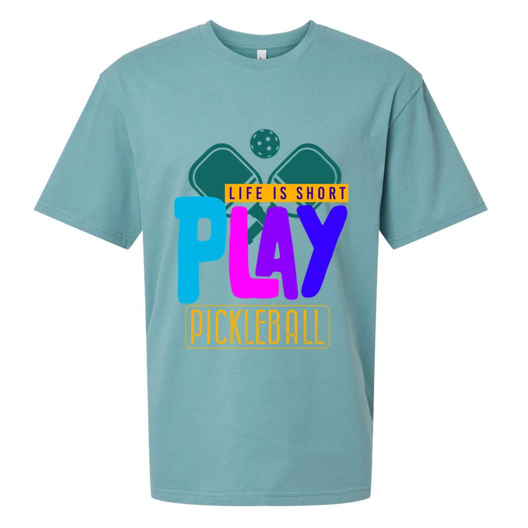 Pickleball Life Is Short Play Pickle Ball Gift Sueded Cloud Jersey T-Shirt