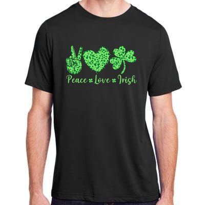 Peace Love Irish Patricks Day Funny Gift Adult ChromaSoft Performance T-Shirt