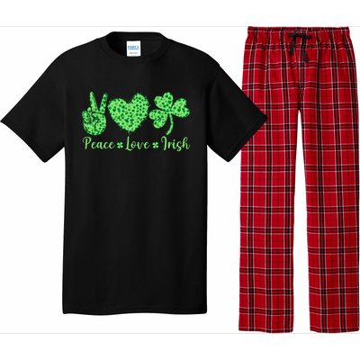 Peace Love Irish Patricks Day Funny Gift Pajama Set