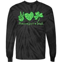 Peace Love Irish Patricks Day Funny Gift Tie-Dye Long Sleeve Shirt