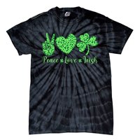 Peace Love Irish Patricks Day Funny Gift Tie-Dye T-Shirt