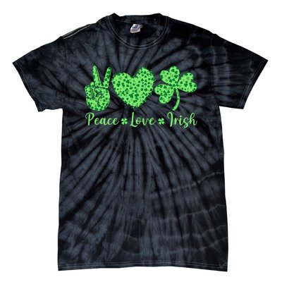 Peace Love Irish Patricks Day Funny Gift Tie-Dye T-Shirt