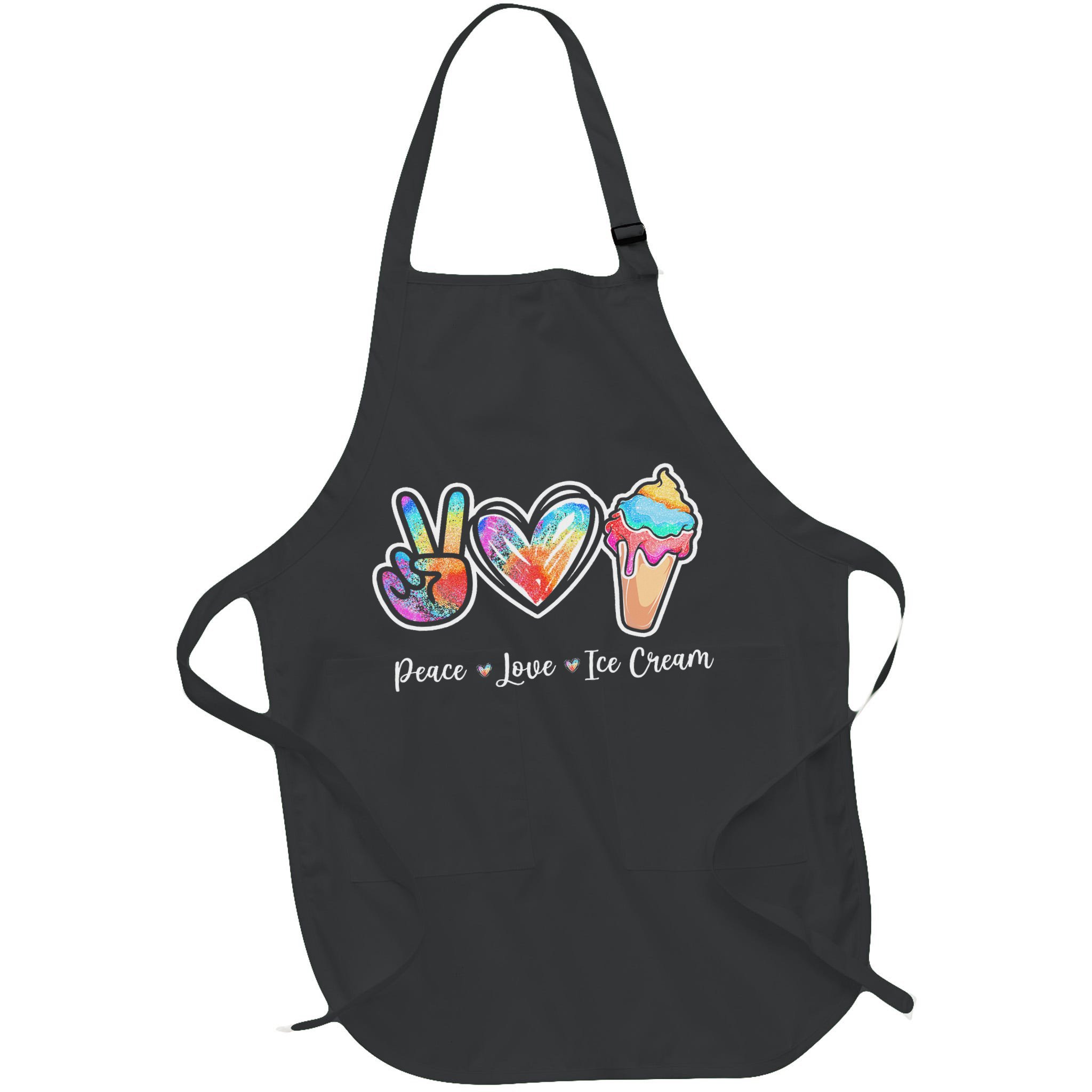 Peace Love Ice Cream Cute For Ns Women Apron