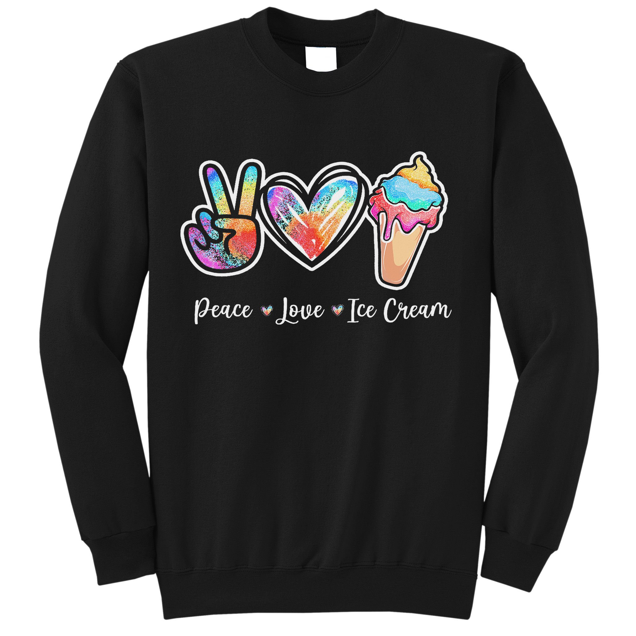 Peace Love Ice Cream Cute For Ns Women Sweatshirt