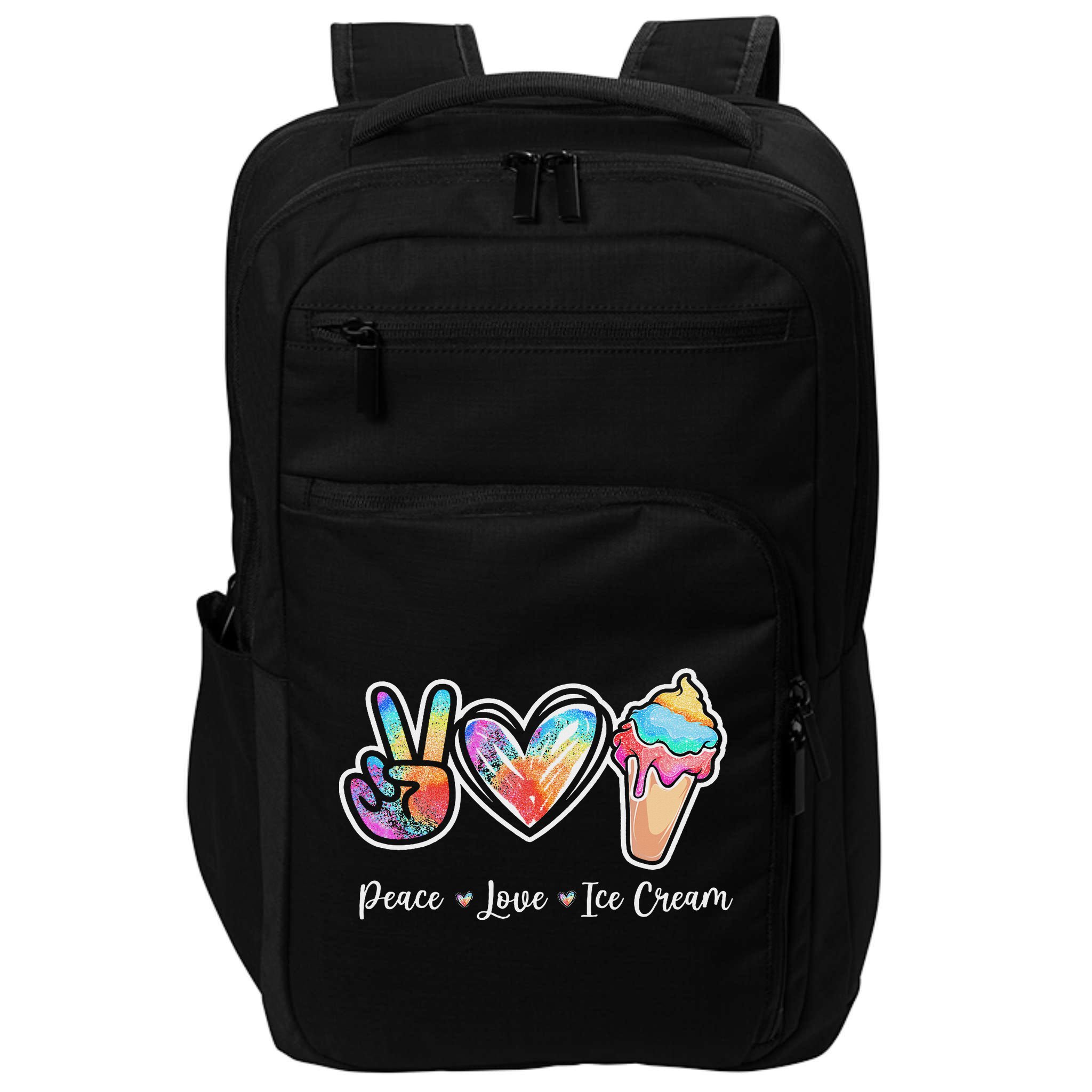 Peace Love Ice Cream Cute For Ns Women Impact Tech Backpack