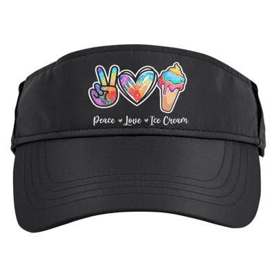 Peace Love Ice Cream Cute For Ns Women Adult Drive Performance Visor