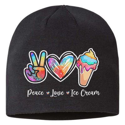 Peace Love Ice Cream Cute For Ns Women Sustainable Beanie