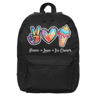 Peace Love Ice Cream Cute For Ns Women 16 in Basic Backpack