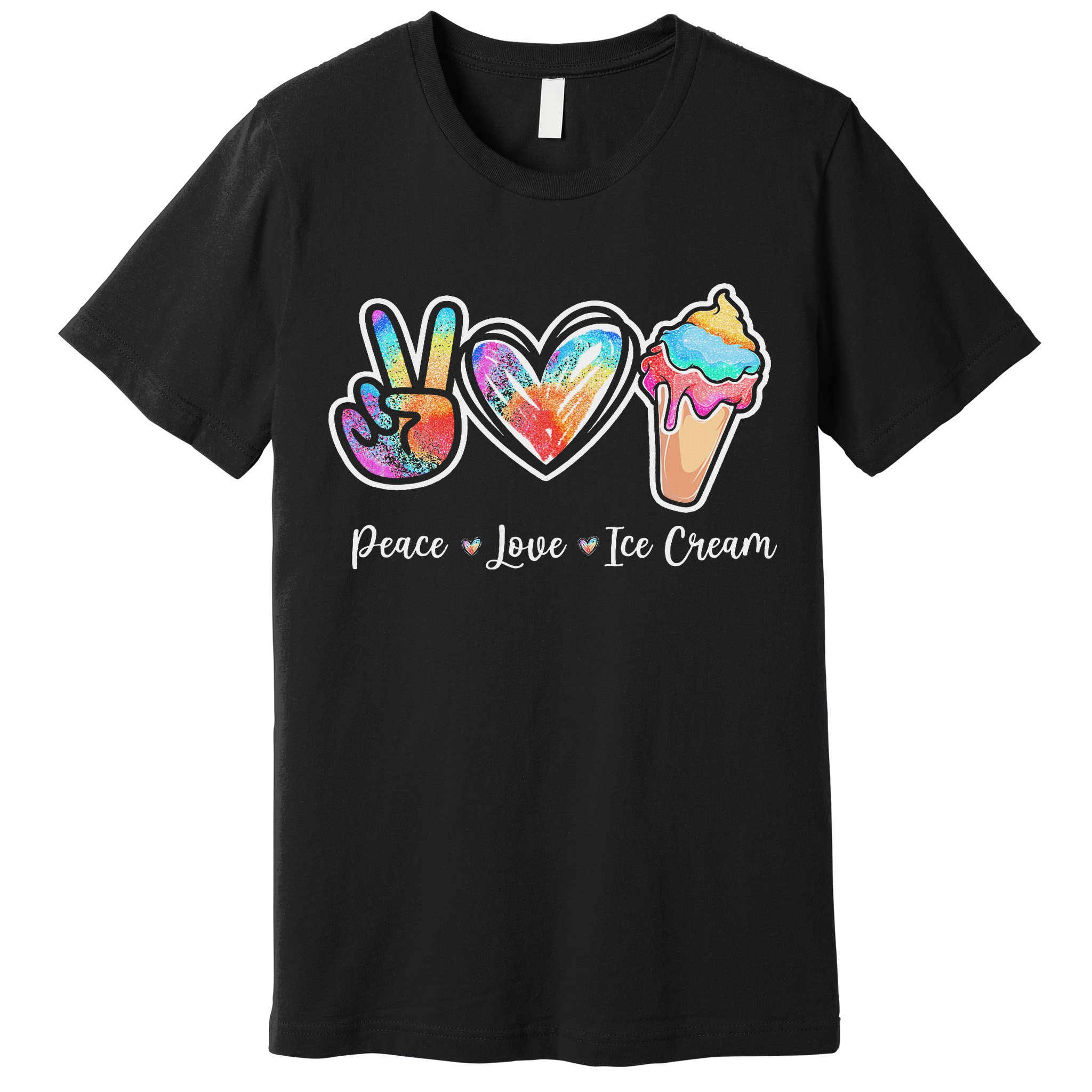 Peace Love Ice Cream Cute For Ns Women Premium T-Shirt