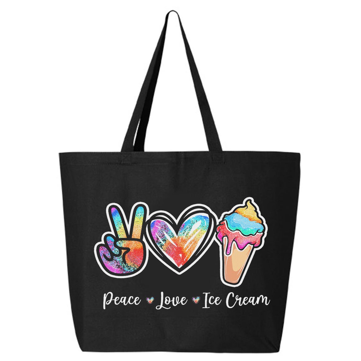 Peace Love Ice Cream Cute For Ns Women 25L Jumbo Tote