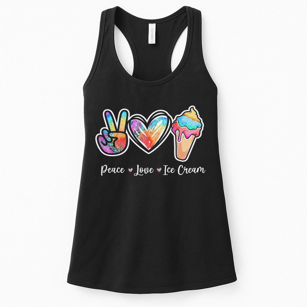 Peace Love Ice Cream Cute For Ns Women Womens Tank Top