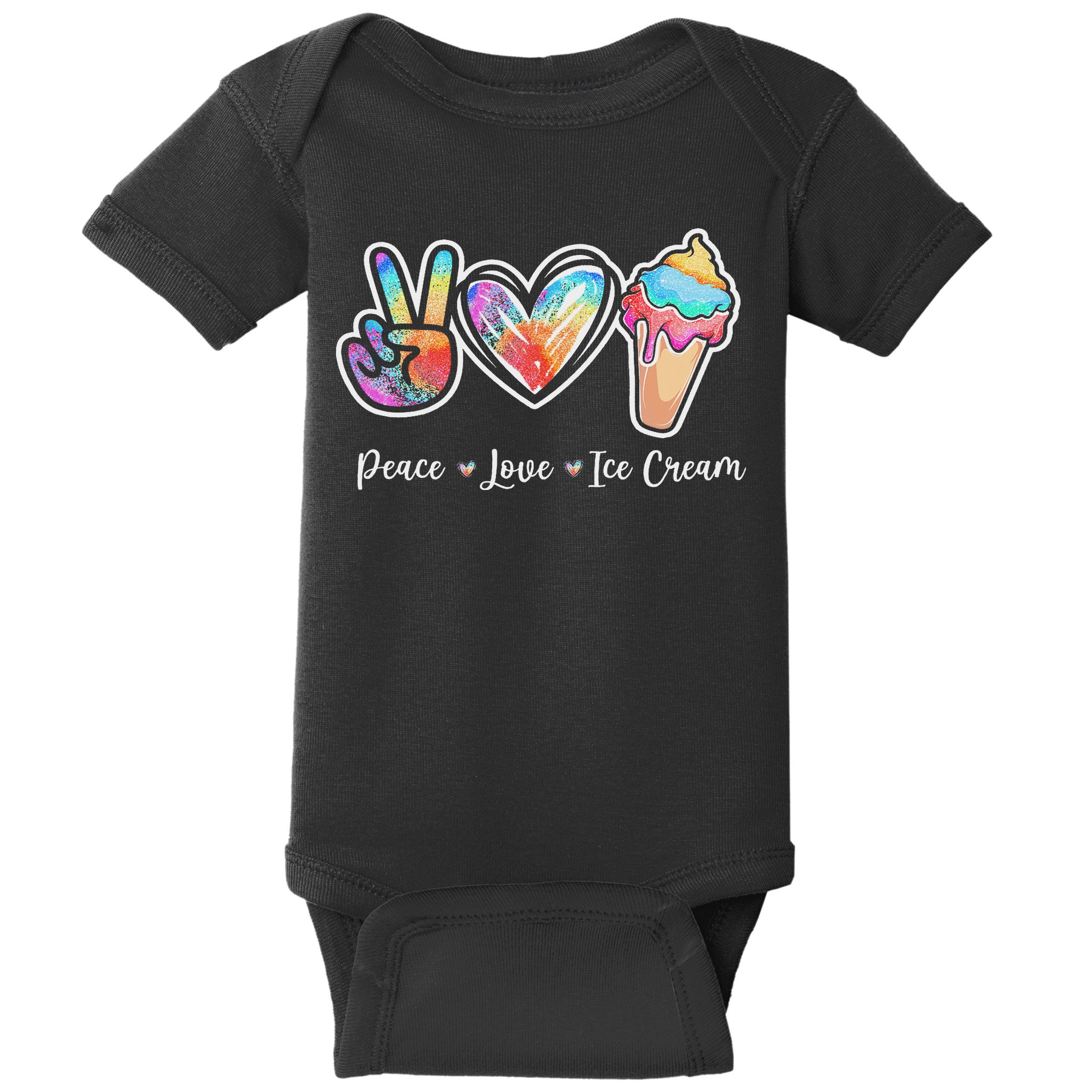 Peace Love Ice Cream Cute For Ns Women Baby Bodysuit
