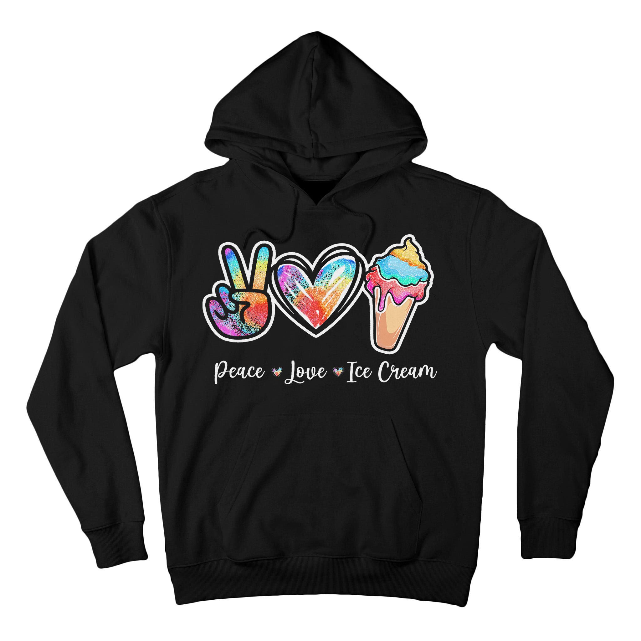 Peace Love Ice Cream Cute For Ns Women Tall Hoodie