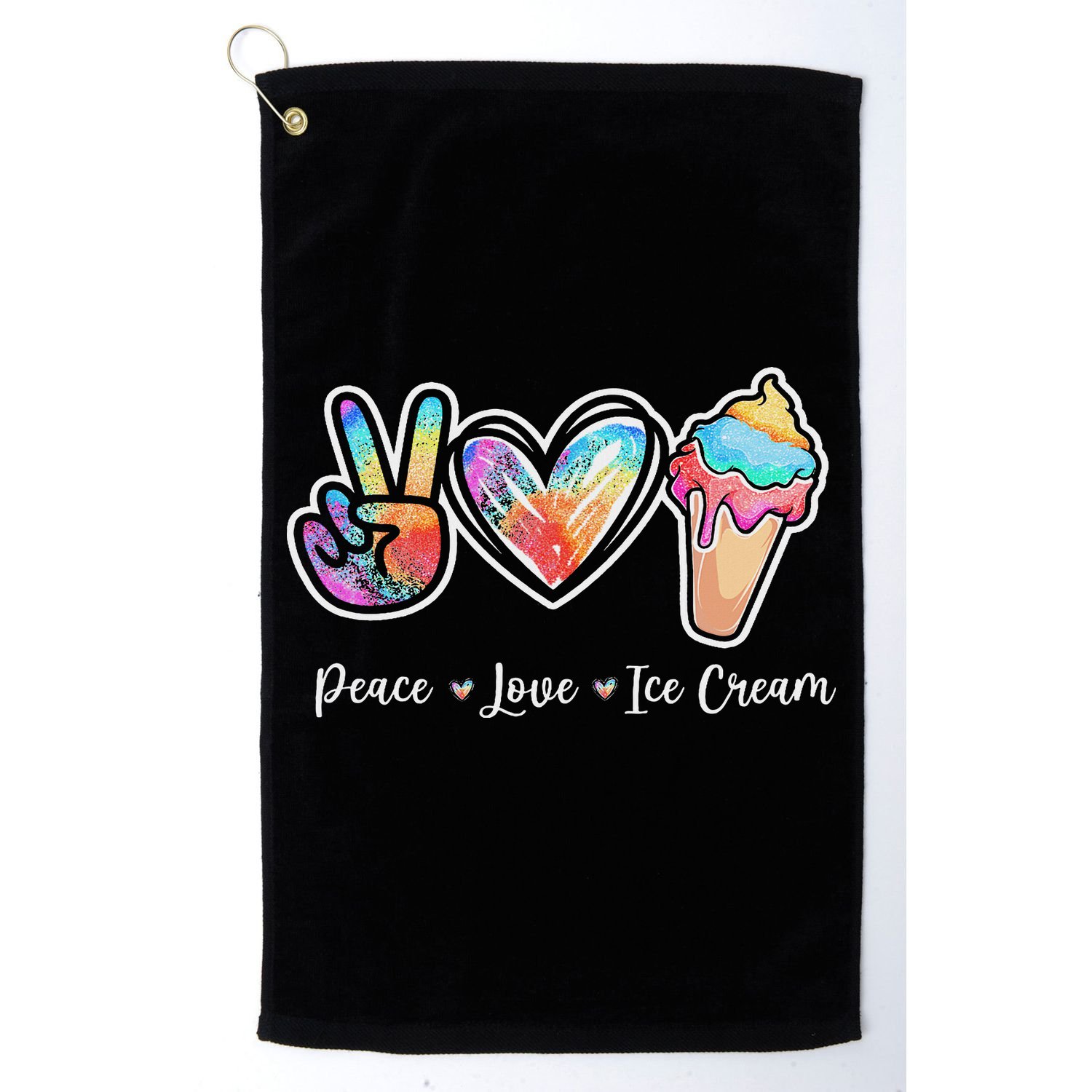 Peace Love Ice Cream Cute For Ns Women Golf Towel