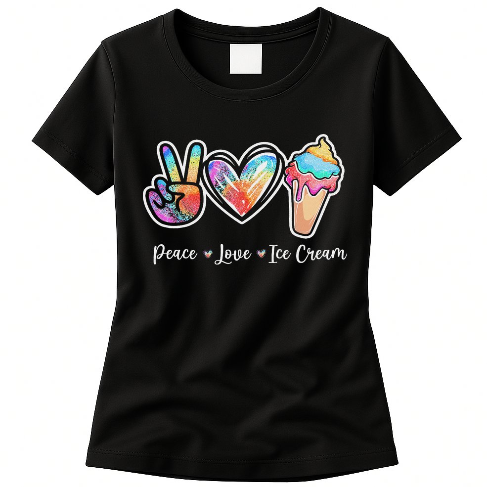 Peace Love Ice Cream Cute For Ns Women Womens T-Shirt