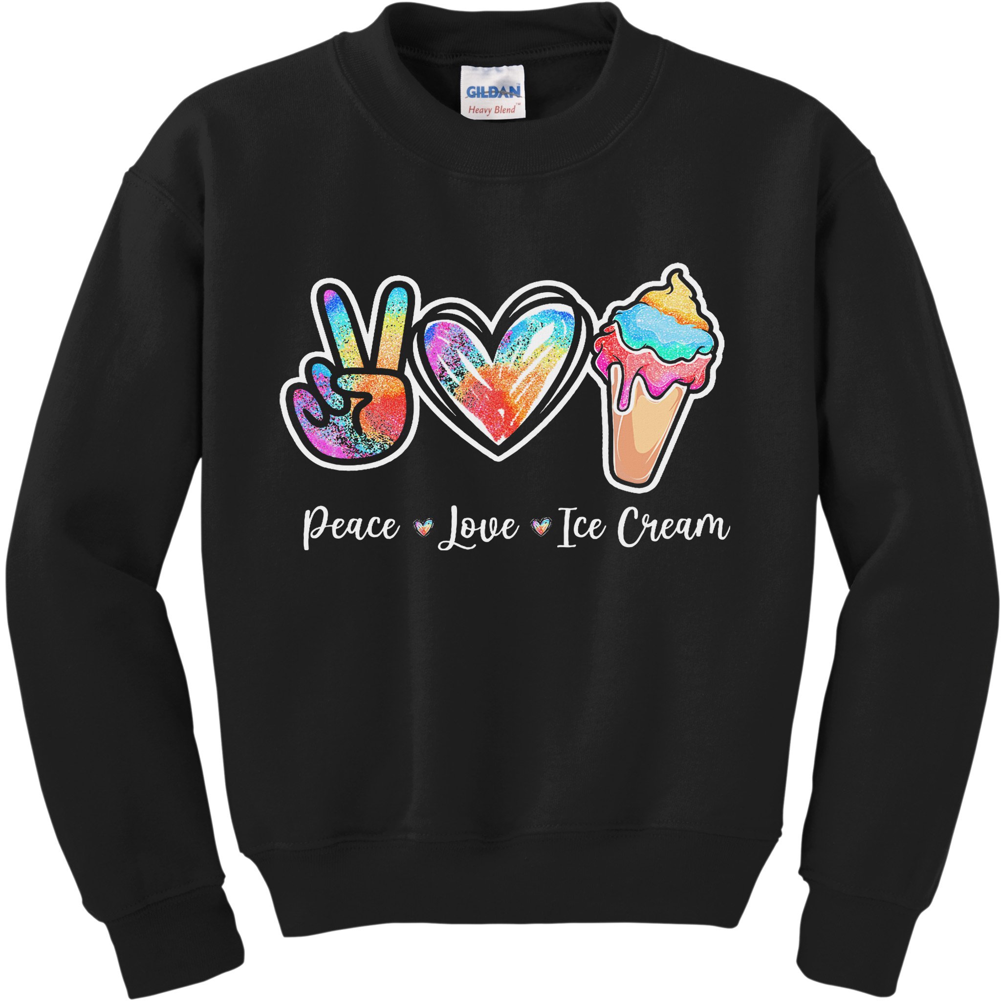 Peace Love Ice Cream Cute For Ns Women Kids Sweatshirt