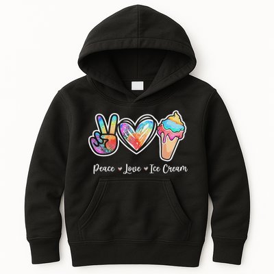Peace Love Ice Cream Cute For Ns Women Kids Hoodie