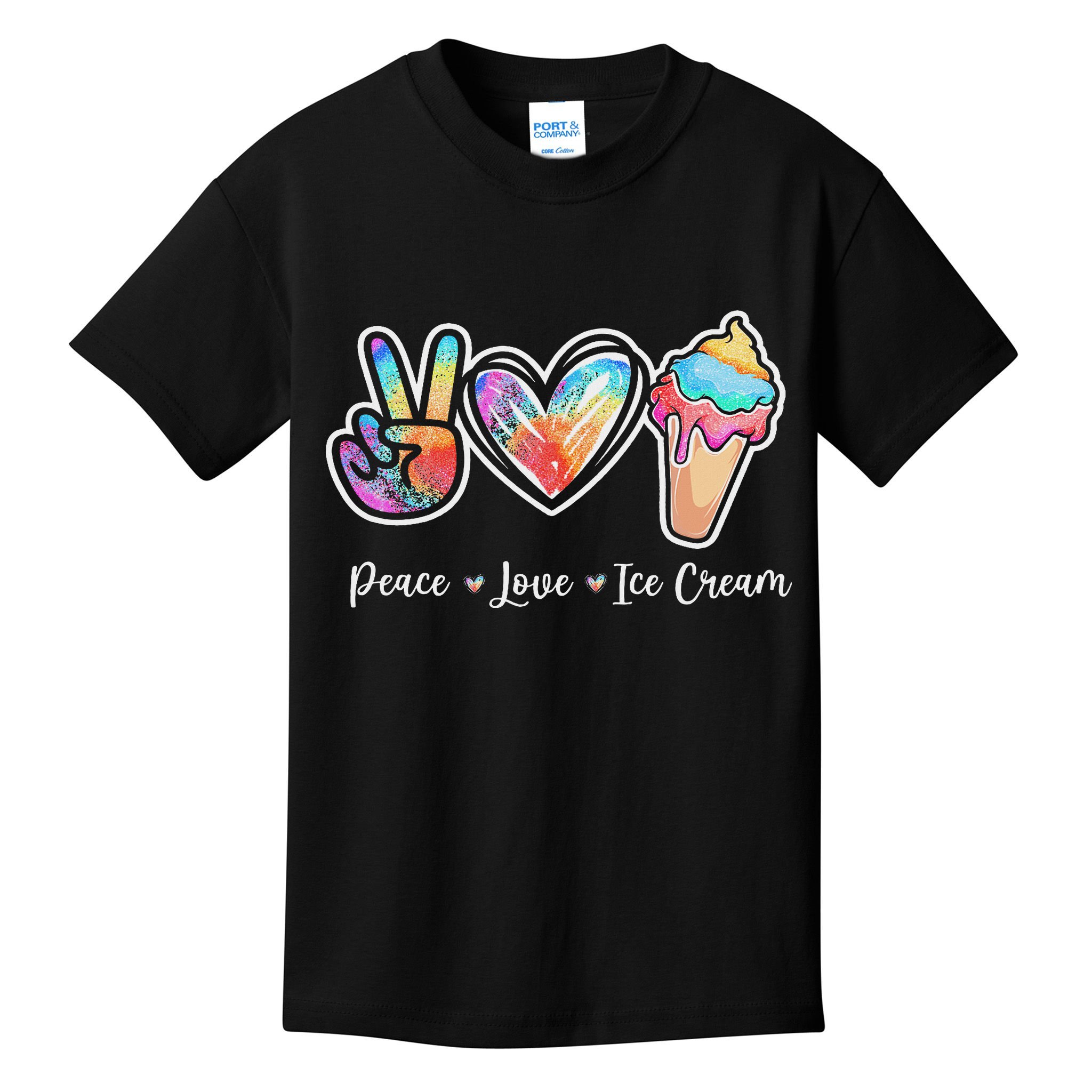 Peace Love Ice Cream Cute For Ns Women Kids T-Shirt