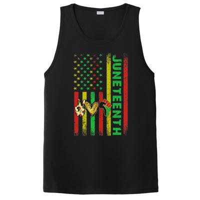 Peace Love Juneteenth Pride African American June 19th Flag Gift PosiCharge Competitor Tank