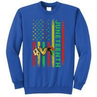 Peace Love Juneteenth Pride African American June 19th Flag Gift Sweatshirt