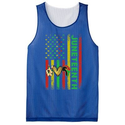 Peace Love Juneteenth Pride African American June 19th Flag Gift Mesh Reversible Basketball Jersey Tank