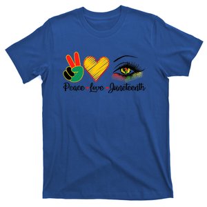 Peace Love Juneteenth Pride Black Black Eye 1865 Cute Gift T-Shirt