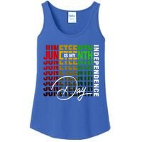 Peace Love Juneteenth 1865 Black African American Freedom Cute Gift Ladies Essential Tank