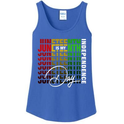 Peace Love Juneteenth 1865 Black African American Freedom Cute Gift Ladies Essential Tank