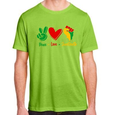 Peace Love June 1865 Black African American Juneteenth Cool Gift Adult ChromaSoft Performance T-Shirt