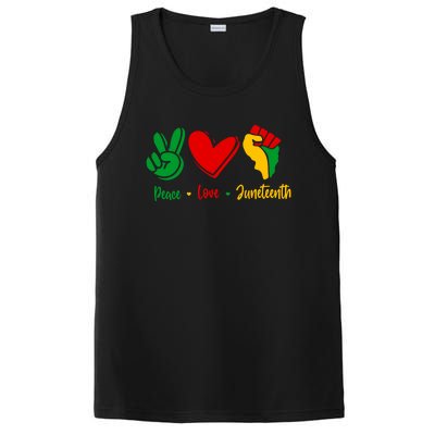 Peace Love June 1865 Black African American Juneteenth Cool Gift PosiCharge Competitor Tank