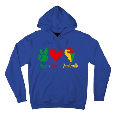 Peace Love June 1865 Black African American Juneteenth Cool Gift Hoodie