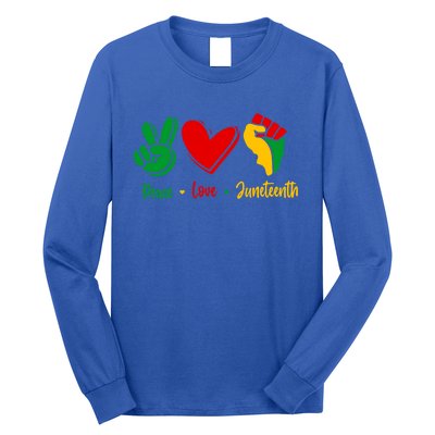 Peace Love June 1865 Black African American Juneteenth Cool Gift Long Sleeve Shirt