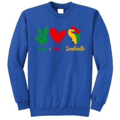 Peace Love June 1865 Black African American Juneteenth Cool Gift Sweatshirt