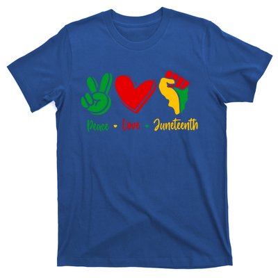 Peace Love June 1865 Black African American Juneteenth Cool Gift T-Shirt