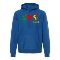 Peace Love June 1865 Black African American Juneteenth Cool Gift Premium Hoodie