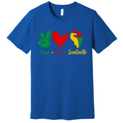 Peace Love June 1865 Black African American Juneteenth Cool Gift Premium T-Shirt